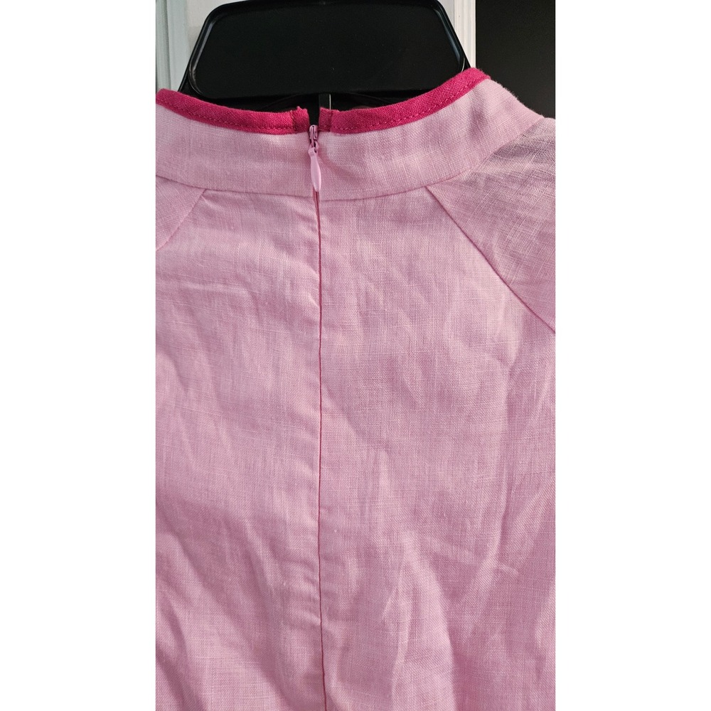 Cottagecore Hyacinth House Pink Seashell Oceana Mini Linen Dress Tuckernuck Sz S - Picture 5 of 7